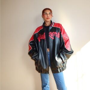 Vintage 90s Nebraska Huskers Varsity Leather Jacket Men’s XL G-III by Carl Banks